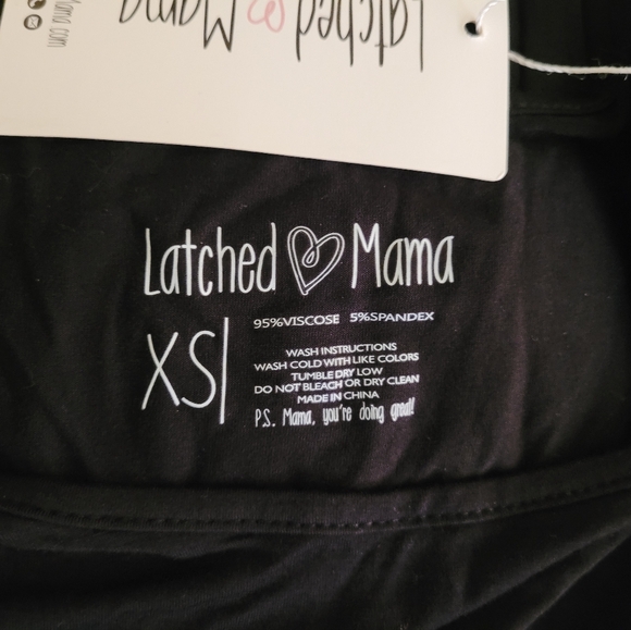 NWT Latched Mama Front Knot Nursing Maxi Dress Black XS - Picture 5 of 5